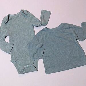 6-9 Months Long Sleeve Gray Onesie Shirt Lot Garanimals Cloud Island